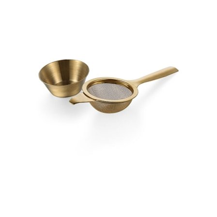 1 set återanvändbar fin tesil Kongfu sil rostfritt stål sil återanvändbar tekanna infuser med guldhandtag