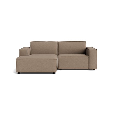 Lyon lille chaiselong sofa, venstrevendt - Loop Mørk Beige - Kompakt Design 225x160x80cm - Perfekt til Små Stuer & Lejligheder - Chaiselong Sofa