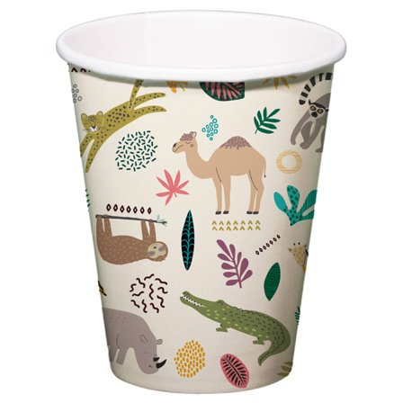 Zoo Kalas Pappersmugg 6-pack - Djungel Kalas Dekoration - Kalaslagret.se