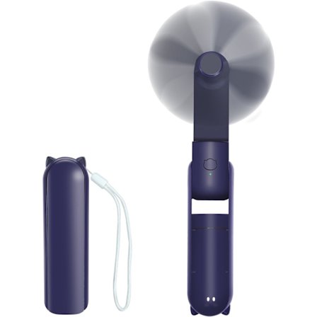 Handhållen fläkt, USB-uppladdningsbar bärbar handfläkt med 3 hastigheter Mini fickfläkt Vikbar resefläkt med Power Bank Skrivbord