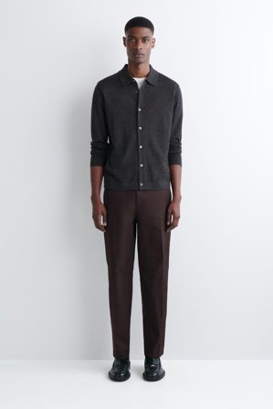 COS Men's Cotton Straight-Leg Chinos in Brown