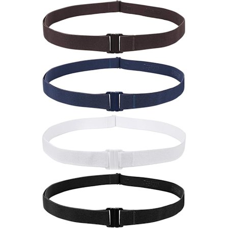 Elastiskt bälte för kvinnor, osynligt elastiskt nätbälte med platt spänne