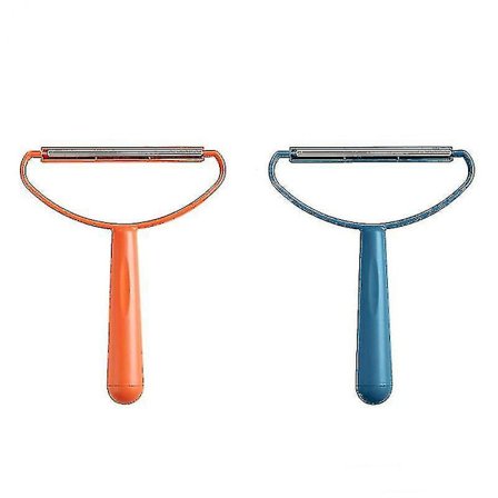 Fuzz Fabric Shaver Lint Remover For Tepper Pelsgenser Klær Fluff Stoff Shaver Bærbar Pels Remover (2 stk, Oransje, Blå)