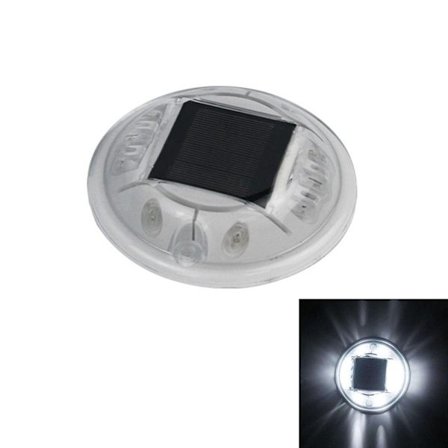 Solar Road Stud Light Trafikkmarkeringslys HVIT BLINKER HVIT