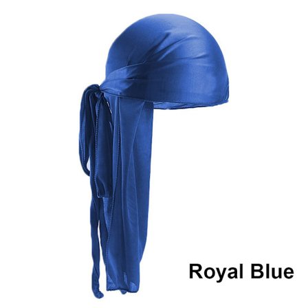 Bandana Silk Durag Pirate Hat ROYAL BLUE