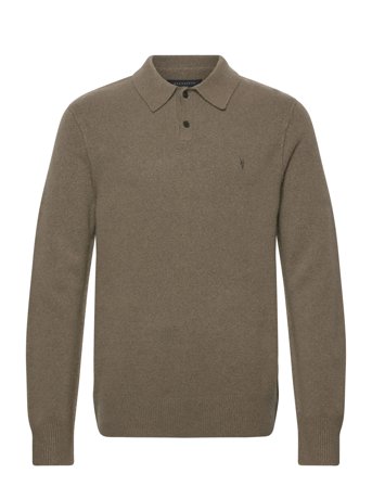 AllSaints Statten Ls Polo - Khaki green - XXL