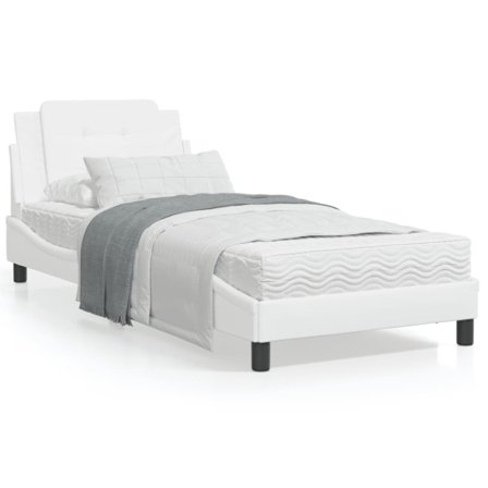 Bed Frame with LED without Mattress "Zadar" White 100x200 cm