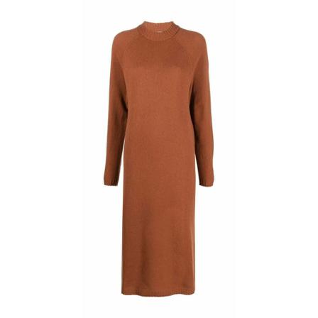 Alysi Knitted Kjole Brun, Dame