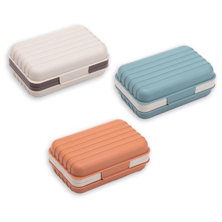 3-delt sæbeboks med låg, fortykket rejsesæbeboks, bærbar sæbeboks, stilfuld sæbeholder til hjemmet, kreativ sæbeskål til badeværelset