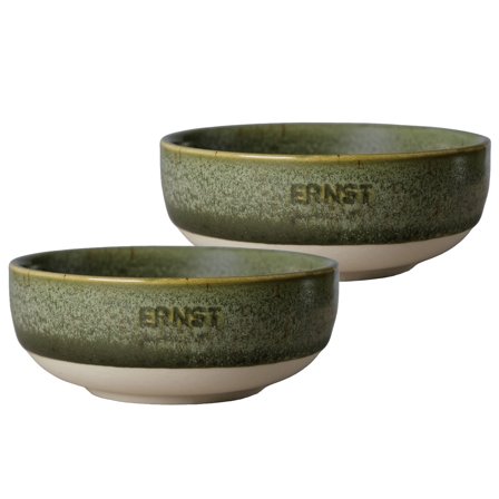 Ernst Skål grøn/natur 11 cm 2-pak | KitchenOne
