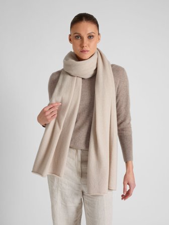 Kashmina - Kashmirskjerf "Signature" - cream