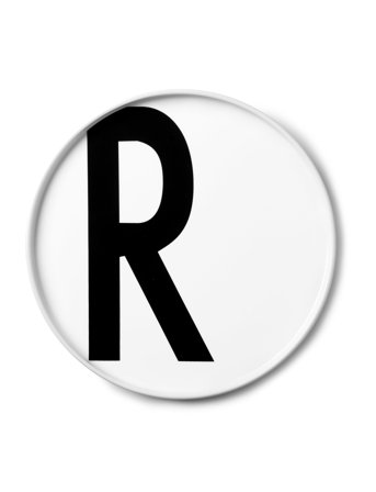 Design Letters Porcelain Plate A-Z - White - Ø 20 CM