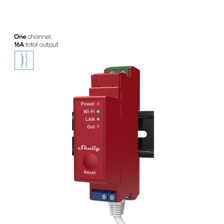 Shelly Pro 1Pm Din Wifi 1-Ch 16A Power Metering Red