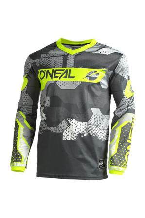 Maglia Cross O'Neal Element Camo Grigio-Giallo S