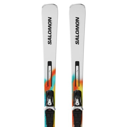 Salomon - Pisten-Ski-Set, Unisex Addikt Pro 76 (and Mi12) - White / Turquoise / Orange