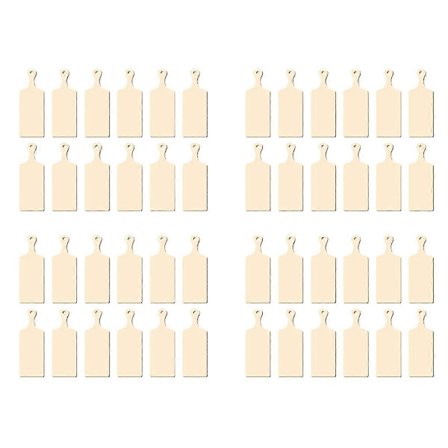 48 st Trä Mini Skärbräda med Handtag Obehandlad Hantverk Mini Charkbrädor Paddel Blank