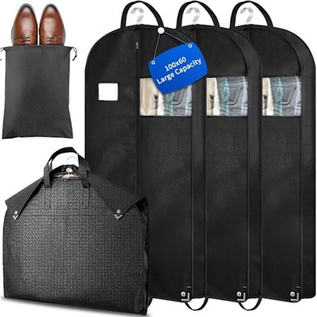 Vaatesuojat, 3 kpl 100 * 60 cm vaatesuojia, suojava vaatekansi, pukupussi, ripustettava vaatesuoja säilytykseen, takki, mekot, paidat