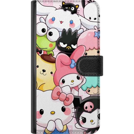 Kompatibelt Lommeboketui til OnePlus 13R Tett mønster av søte figurer med store øyne i ulike farger og uttrykk med LABUBU-tekst
