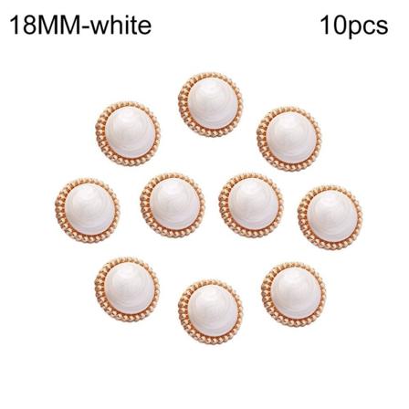 10st Pärlknappar Skjortaknappar VIT 18MM10ST 10ST - on stock white 18MM10pcs-10pcs