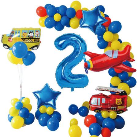 2:a födelsedag raketballonger Arch Garland Kit Latex set festdekoration