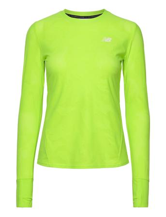 Q Speed Jacquard Long Sleeve T-shirts & Tops Long-sleeved Grønn New Balance*Betinget Tilbud