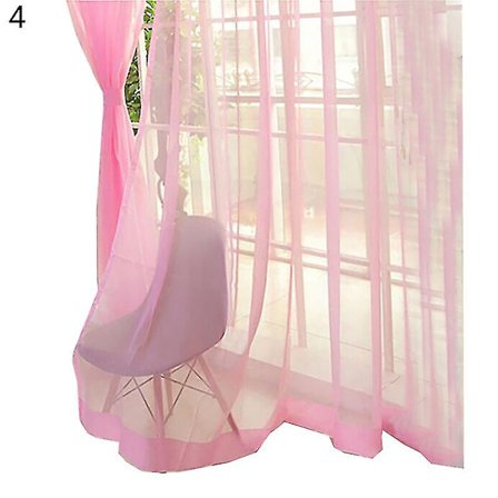 Kevyt harsoverho Ovi Ikkuna Verho Verho Läpikuultava Koti Hääkoriste Jikaix(Pink)