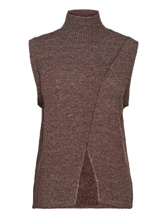 Kataris Knit Vest Vests Knitted Vests Brun Kaffe