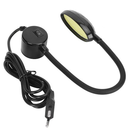 8W COB Symaskinlys 48LED Svanehalslampe Magnetisk Base EU-plugg AC DC 85 265V