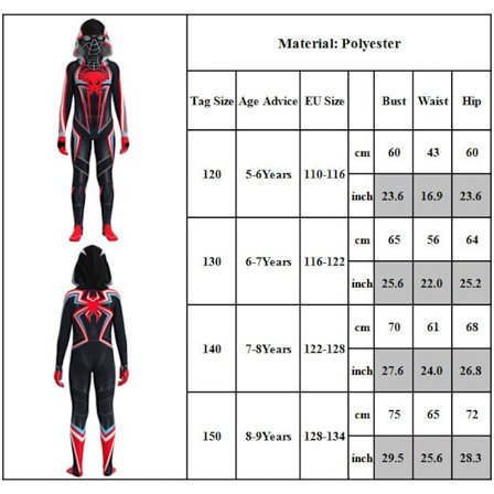 Barnekostyme Spiderman Cosplay Jumpsuit Halloween Cosplay kostyme
