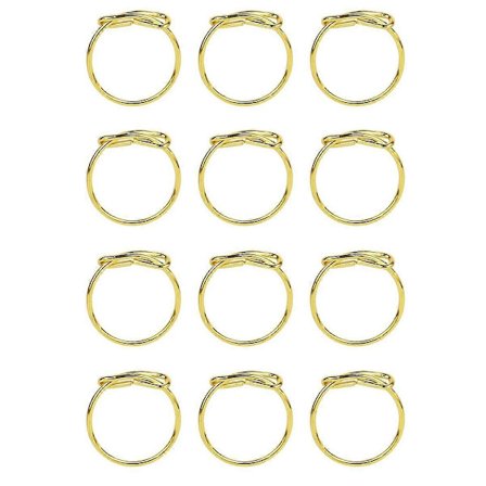 Servietringe Sæt med 12, Metal Servietring, Guld Servietholderringe, Jule Servietringe til Borddekoration