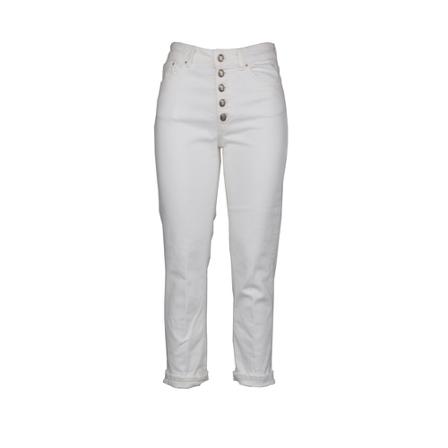 Dondup, Cropped Trousers Wit, Dames, Maat:W24,Katoen
