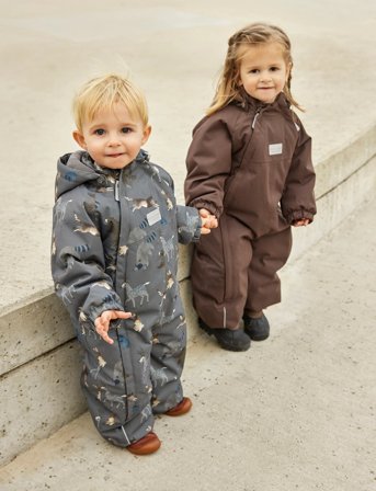 Minymo Snow Suit Aop - Grey - 86