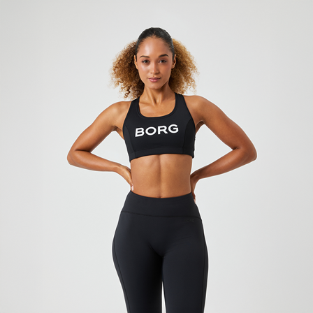 Sports-BH Björn Borg Borg Mid Support Sports BH Sort - Bodyman.dk
