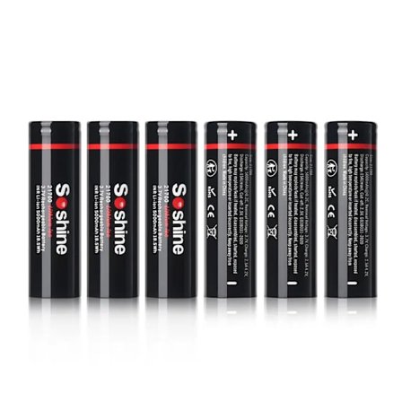 Soshine 3,7V 21700 5000mAh uppladdningsbart batteri 3C litiumjonurladdning Högeffektsbatterier för högeffektsapparater Batteri
