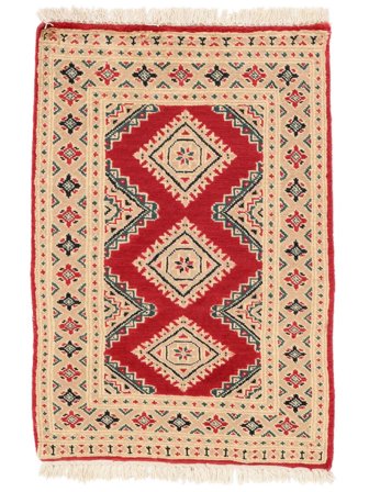 Medalionowy Mały Pakistański Bucharski 2Ply Dywan 63X94 Wełna