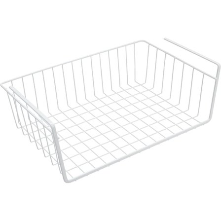 Hængende kurv under vægmonteret hylde under bord garderobeskab natbord opbevaringshylde (40 x 26 x 14 cm)