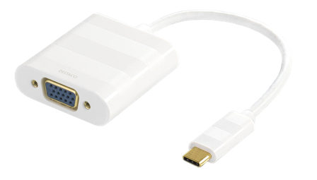 Deltaco USBC-VGA1 - Ekstern videoadapter - USB-C - VGA - hvit