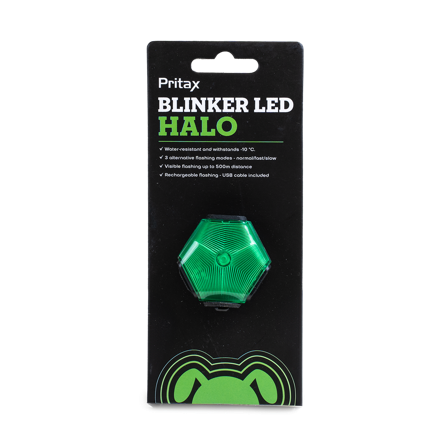 Pritax - Blinkende LED-halo, 5 cm, grønn - Hund - Halsbånd - ZOO.no