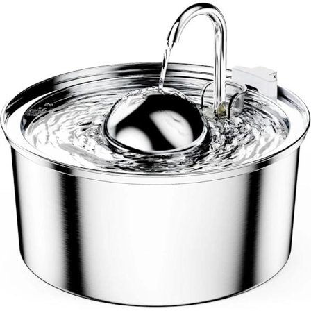 (pt) Kattevandsfontæne, 3,2L Rustfri Kattevandsfontæne, Superstille, Haneform, Multifiltrering, Egnet til Katte, Hunde og Andre Husdyr Ikodm