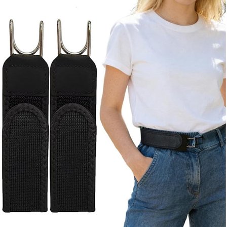 ING Spændeløst Bælte 2 Stykker Elastisk Komfortbælte Spændeløst Bælte Elastisk Bælte Spændeløst Justerbart One Size Tilbehør Elastisk Strækbart Bælte 