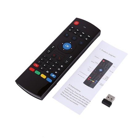 2.4GHz Mini trådløs luftmus med tastatur PC TV Box fjernbetjening MX3