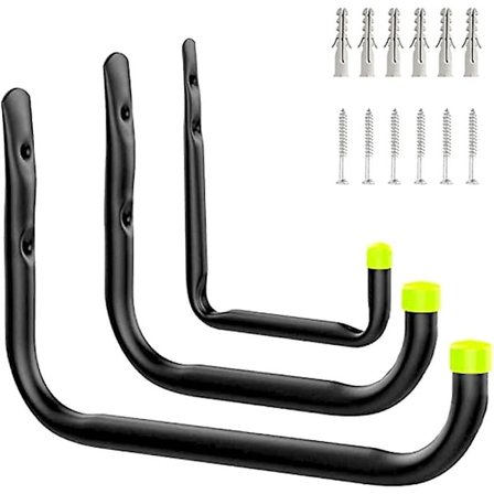 Universal Garage Utility Hook 3 Multifunktionelt Væghængt Opbevaringsstativ Dørkrog U-formet Værktøjsopbevaring Haveophæng Væghængt Cradle til Strøm 