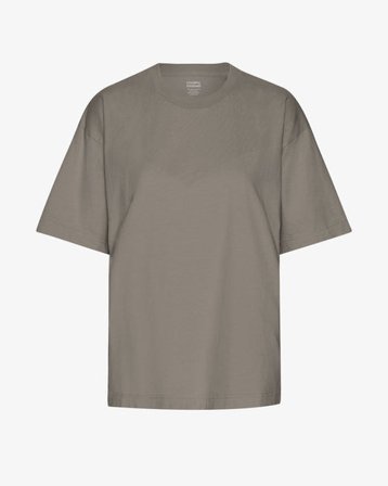 Oversized Organic T-Shirt - Misty Brown - Female - XS
