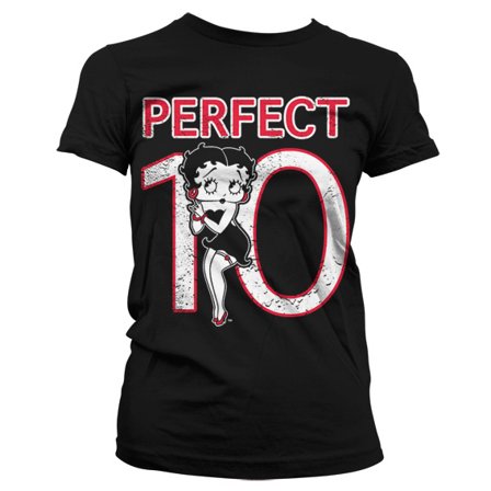 Betty Boop Perfect 10 Naisten T-Paita Musta S