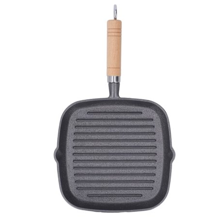 Firkantet Grillpande, Kraftig Bøf Pande til Alle Komfurtyper, Non-stick Grilloverflade med Multifunktionelt Kogegrej, Ergonomisk Design 