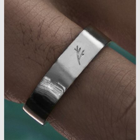 Adrian | Flat-faced 925 Sterling Silver Ring for Men