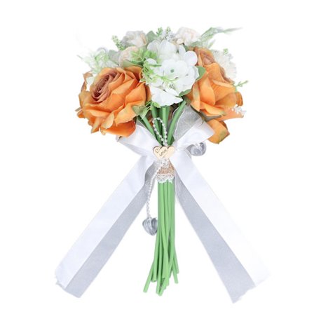Orange Retro Elegant Stil Plast Brudebuket DIY Letvægts Kunstig Blomst til Gårde