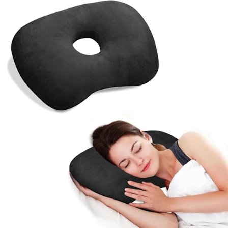 EarHot Kuddar, Sidokudde med Öronhål, Justerbar Böjd Sidokudde för Sidosovare och Öroninfektioner, Bomull a