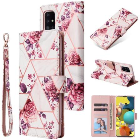 Samsung A51 4g Trendigt Plånboksfodral Sparkle 4-fack Rosa