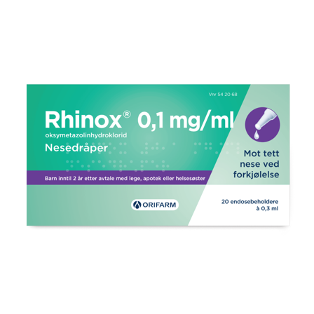 Rhinox Nesedråper 0,1mg/ml, 20 x 0.3 ml